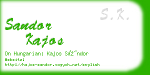 sandor kajos business card